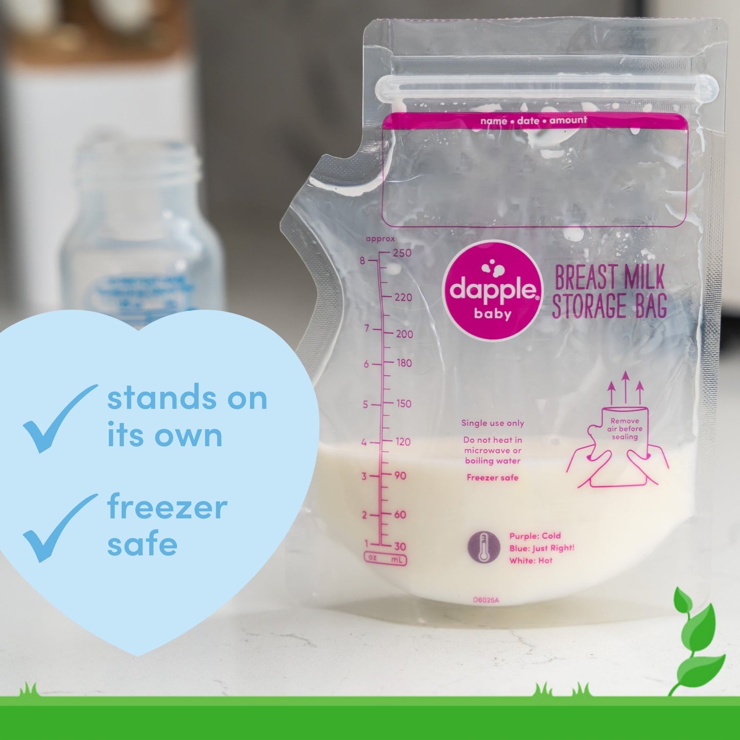 Dapple Baby Breast Milk Storage Easy Pour Bags, 100ct (Case of 8)
