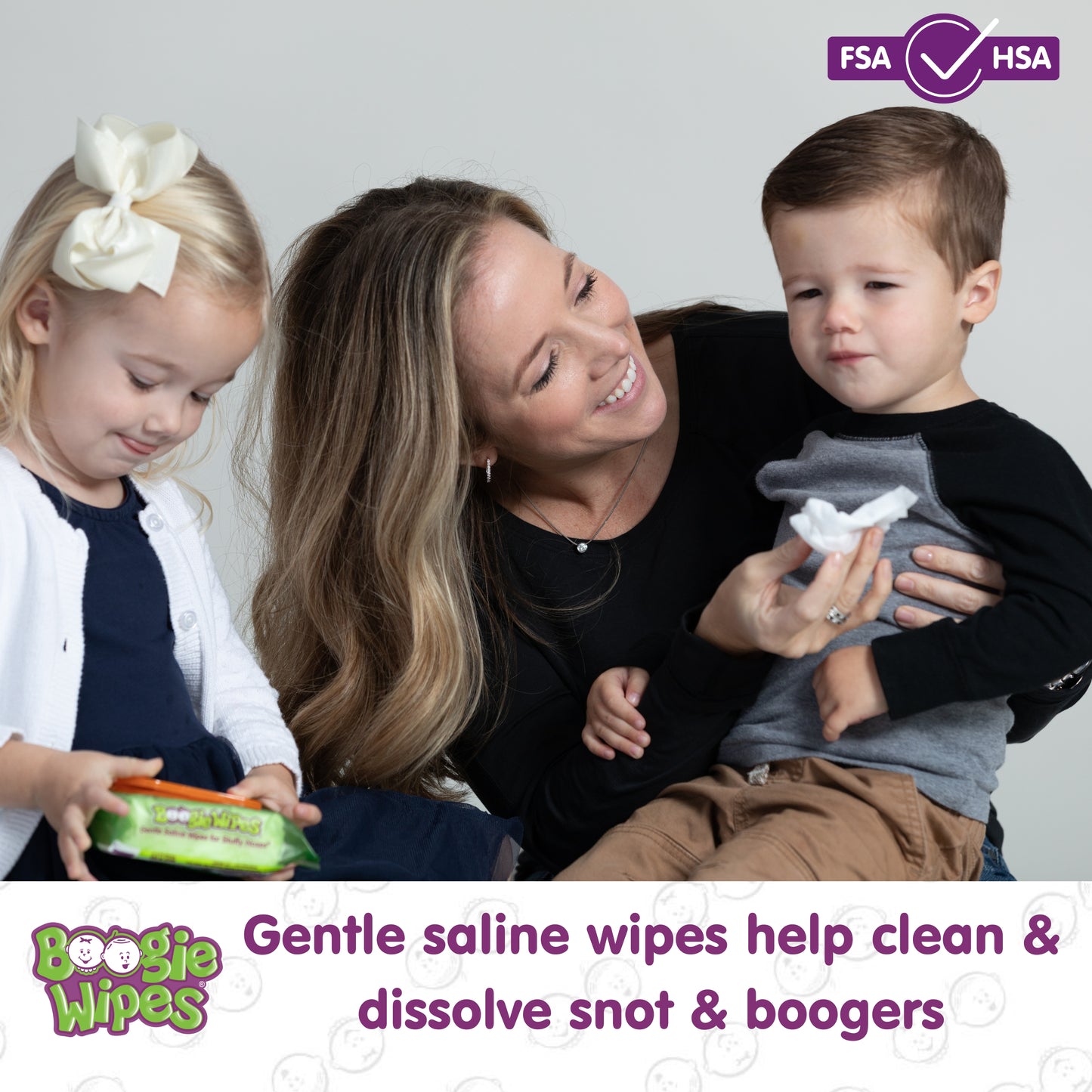 Boogie Saline Nose Wipes, Unscented, 30ct (Case of 12)