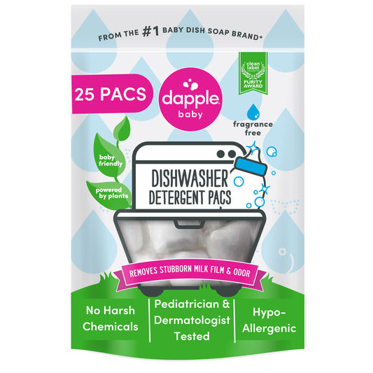 Dapple Baby Auto Dishwasher Pacs, Fragrance Free, 25 ct (Case of 8)