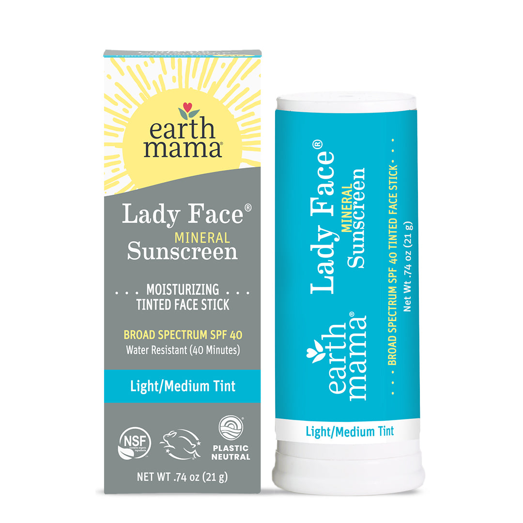 Lady Face® Mineral Sunscreen Face Stick SPF 40 Light/Medium Tint