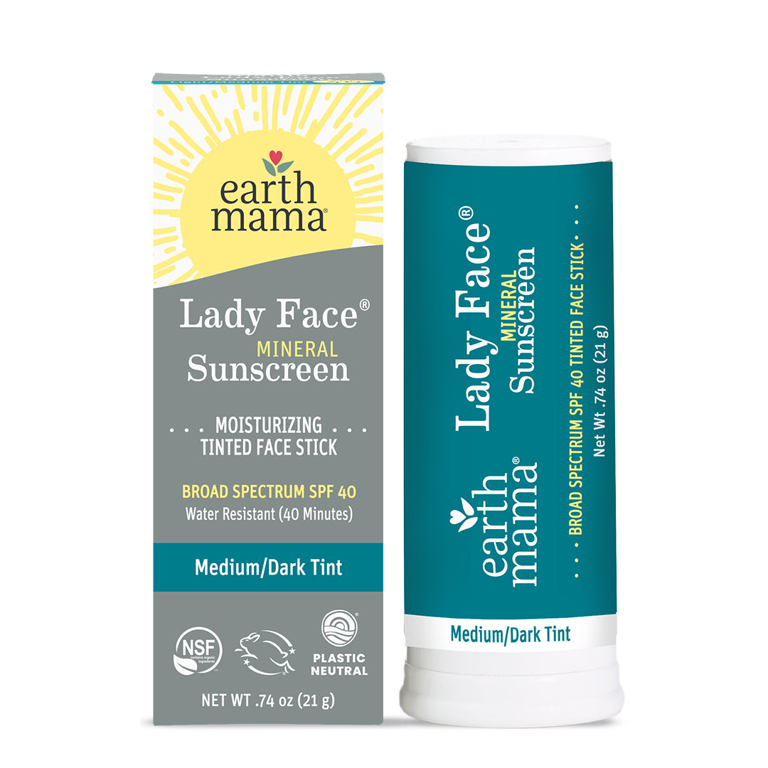 Lady Face® Mineral Sunscreen Face Stick SPF 40 Dark/Medium Tint